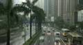 Mansoon Season, Hong Kong Island Cityscape, Rainy, Storm, Car Traffic time lapse HD Footage