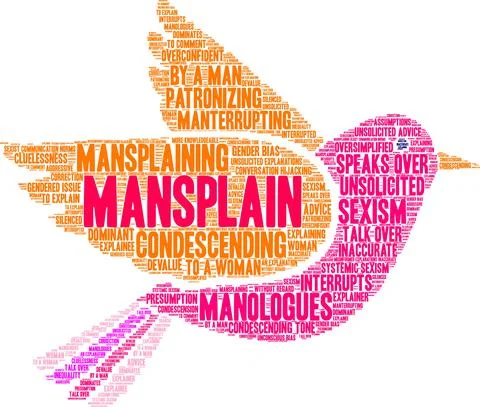 Mansplain Word Cloud Stock Illustration