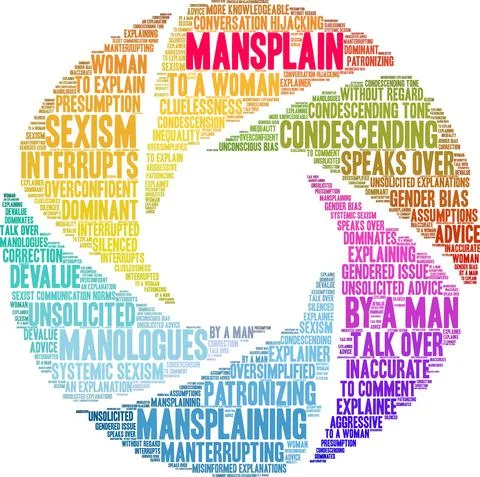 Mansplain Word Cloud Stock Illustration