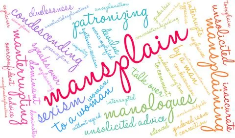 Mansplain Word Cloud Illustrazione stock