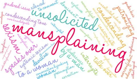 Mansplaining Word Cloud Stock Illustration