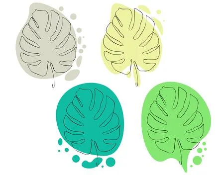 Manstera leaf one line Illustrazione stock