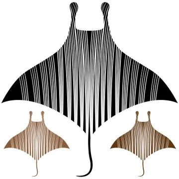 Manta ray drawing Stock Illustration