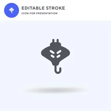 Manta Ray icon vector, filled flat sign, solid pictogram isolated on white, logo 스톡 일러스트