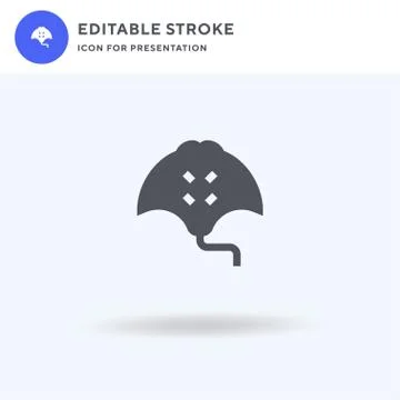 Manta Ray icon vector, filled flat sign, solid pictogram isolated on white, logo 스톡 일러스트