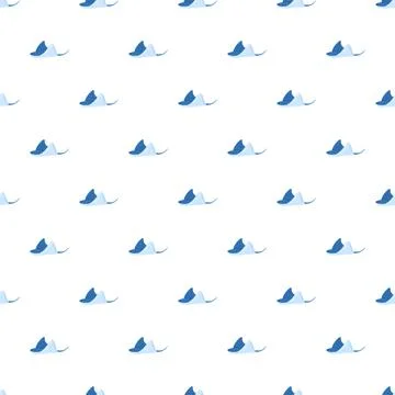 Manta rays seamless pattern marine life underwater background Stock Illustration