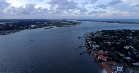 Mantanzas River, St. Augustine, Florida, Aerial Drone Shot Stock Footage 95793373