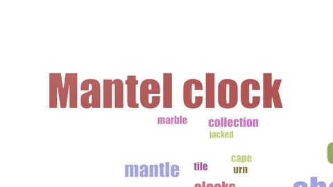 Mantel Clock Word Cloud Animated On White Background Stock Footage 107209366