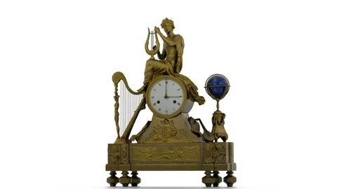 Mantelpiece clock with a figure of apollo Stock Illustration