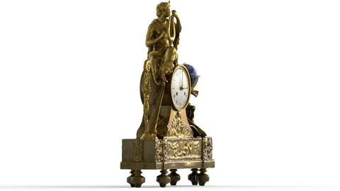 Mantelpiece clock with a figure of apollo with white background Stock Illustration