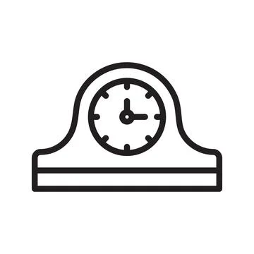 Mantelpiece Clock icon vector image.  Stock Illustration