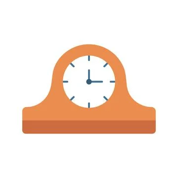 Mantelpiece Clock icon vector image. Illustrazione stock