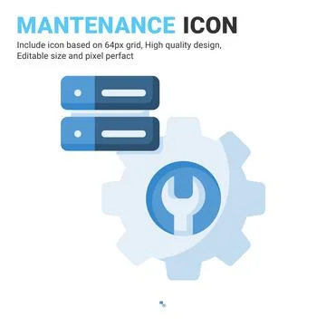 Mantenance icon vector with flat color style isolated on white background Stock Illustration