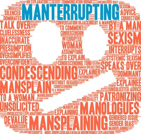 Manterrupting word cloud Stock Illustration