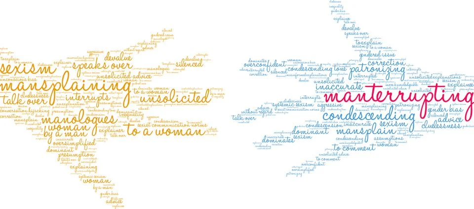 Manterrupting word cloud Illustrazione stock