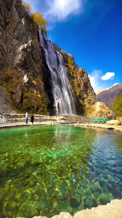 MANTHOKA WATERFALL SKARDU Video stock 323717283