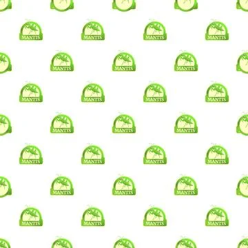 Mantis insect logo green pattern on white background Stock Illustration
