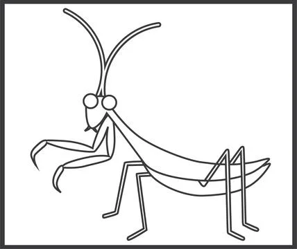 Mantis line icon, Insects concept, Beetle sign on white background Stock Illustration