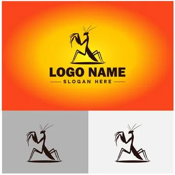 Mantis logo vector art icon graphics for business brand icon Mantis logo te.. Stock Illustration