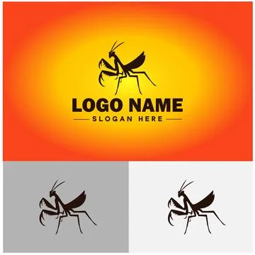 Mantis logo vector art icon graphics for business brand icon Mantis logo te.. Stock Illustration