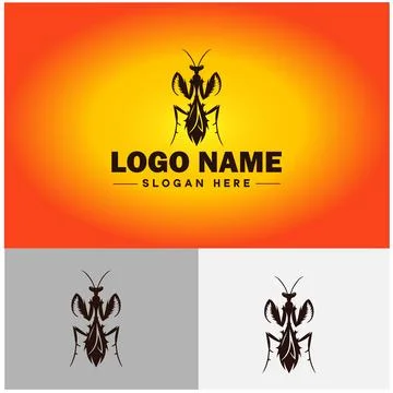 Mantis logo vector art icon graphics for business brand icon Mantis logo te.. Stock Illustration