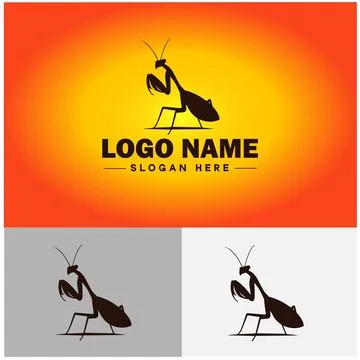 Mantis logo vector art icon graphics for business brand icon Mantis logo te.. Stock Illustration