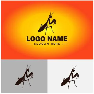 Mantis logo vector art icon graphics for business brand icon Mantis logo te.. Stock Illustration