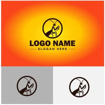 Mantis logo vector art icon graphics for business brand icon Mantis logo te.. Stock Illustration