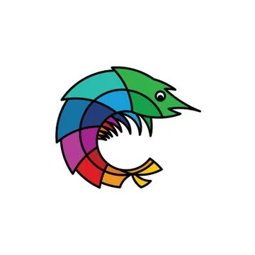 Mantis Shrimp Stylized Logo Stock Illustration