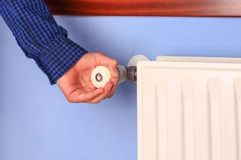 Manual adjustment knobs radiator Stock Photos