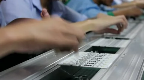 Manual Assembly of Printed Circuit Board - PCBA in China Stock Footage 10750190