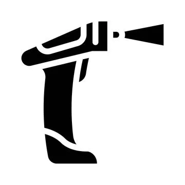 Manual barcode scanner glyph icon vector illustration Illustrazione stock
