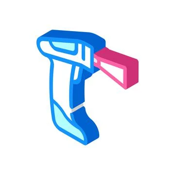 Manual barcode scanner isometric icon vector illustration 스톡 일러스트