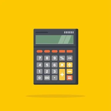Manual calculator with box shape, office equipment Stock Illustration