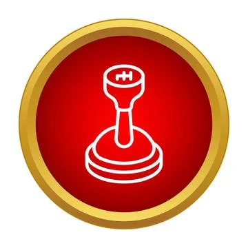 Manual car gear stick vector outline icon Stock Illustration