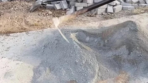 Manual Cement and Sand Mixing with Hoe Sri Lanka Video stock 339538325