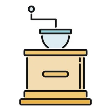 Manual coffee grinder appliance processing coffee beans Stock Illustration
