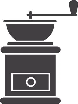 Manual Coffee Grinder, Bean Mill, Grinding Machine Stock Illustration