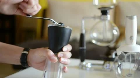 Manual coffee grinder Stock Footage 22255930