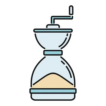 Manual coffee grinder with handle preparing fresh coffee Illustration