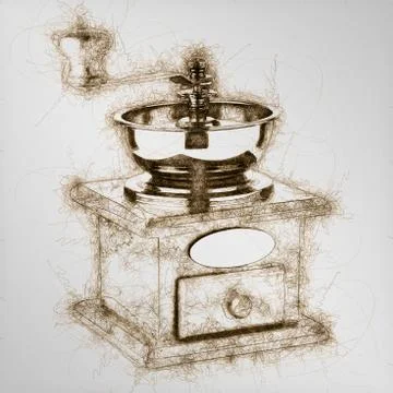 Manual coffee grinder Stock Illustration