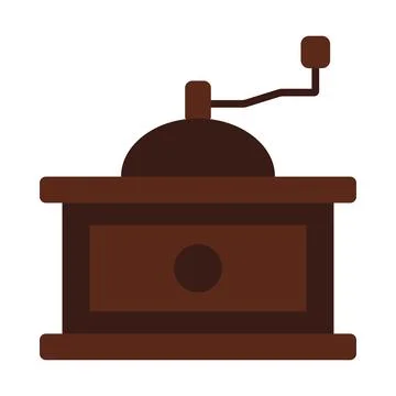 Manual coffee grinder in solid style 스톡 일러스트