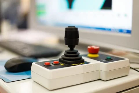 Manual controller of coordinate measuring machine Stock Photos