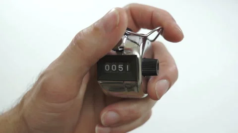 Manual Counter Closeup on White Stock Footage 47123400