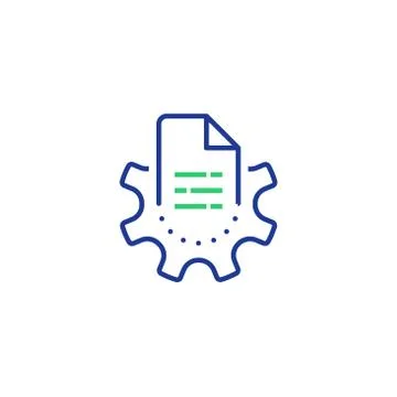 Manual document, big data processing technology, storage and analysis, cogwhe Stockillustratie