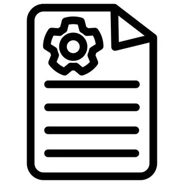 Manual Document with a frame icon symbol - Construction manual Illustrazione stock