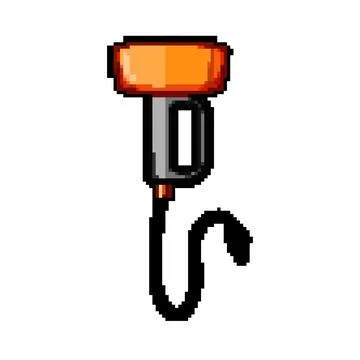 Manual drain snake pixel art vector illustration Stock Illustration