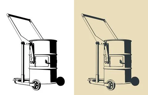 Manual drum carrier Stock Illustration