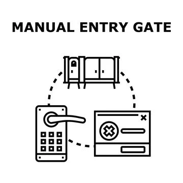 Manual entry gate access controlling system concept Stockillustratie