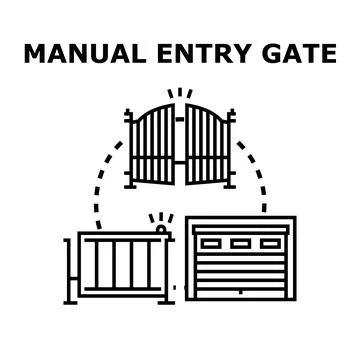 Manual entry gate and garage access systems Stock Illustration